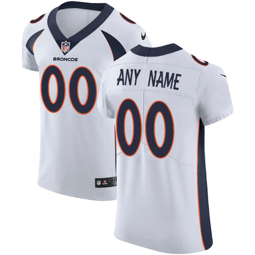 Men's Denver Broncos White Vapor Untouchable Custom Elite NFL Stitched Jersey